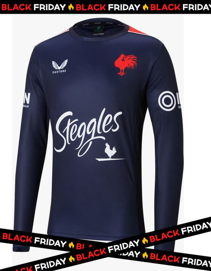 Sydney Roosters Castore NRL Mens Navy Long Sleeve Training Shirt