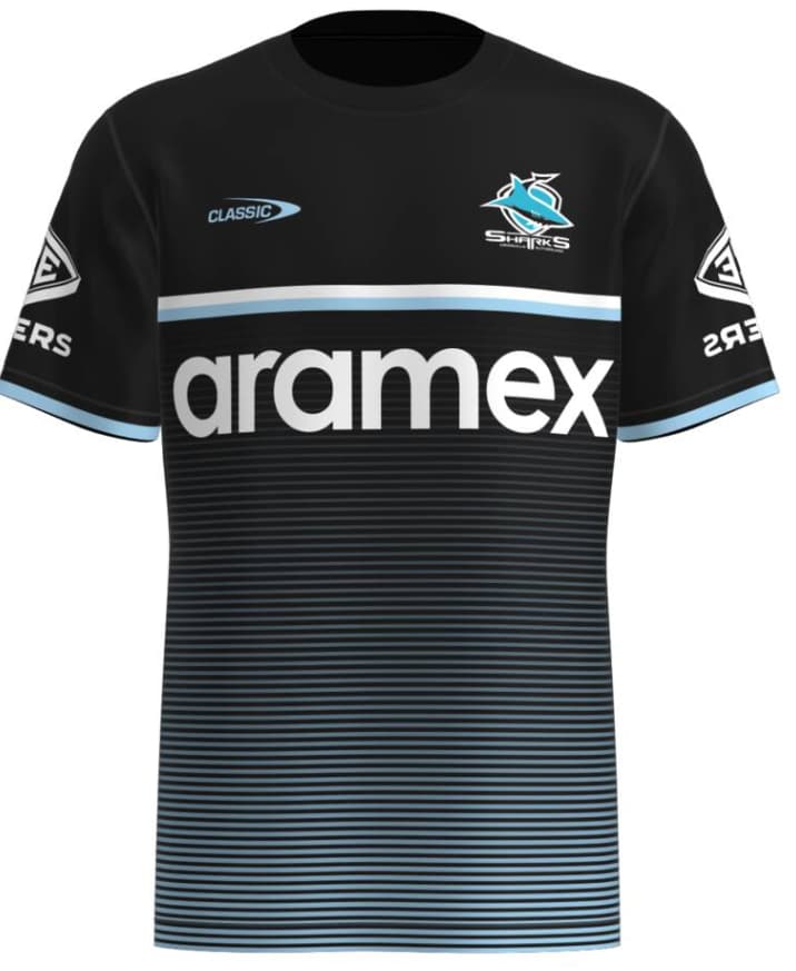 Cronulla Sharks 2023 NRL Mens Black Training Shirt