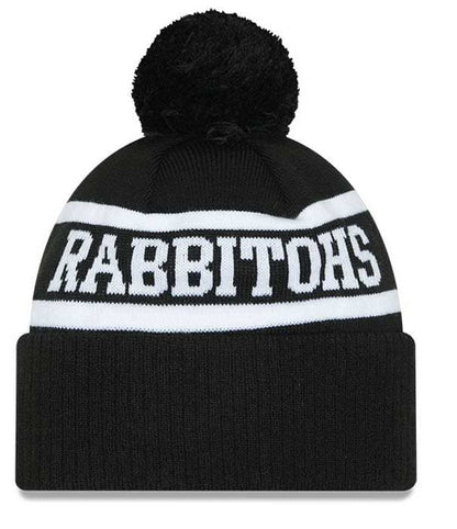 South Sydney Rabbitohs 2025 New Era Black White Knit Beanie
