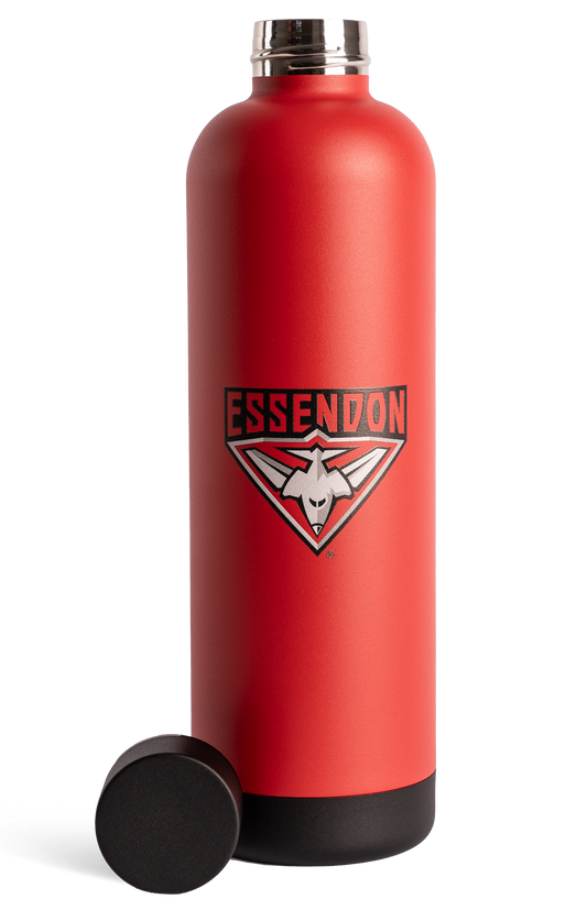 Essendon Bombers 2026 AFL  750ml Red Insulated Stainless Steel Drink Bottle