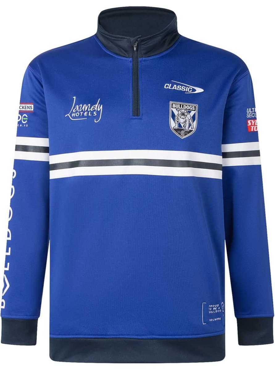 Canterbury Bulldogs NRL Mens 1/4 Zip Warm Up Fleece
