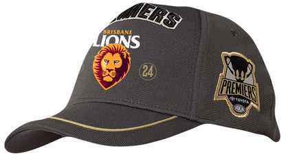 Brisbane Lions 2024 AFL Premiers Black Washed Cap