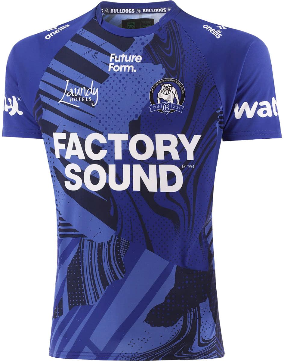 Canterbury Bulldogs 2025 NRL Mens Blue Training Shirt