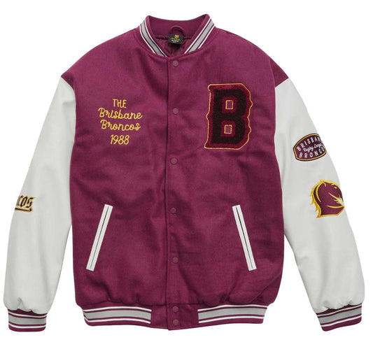 Brisbane Broncos NRL Mens Varsity Jacket ***OVERSIZE PRODUCT***