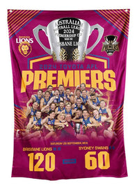 Brisbane Lions 2024 AFL Premiers Team Photo Wall Flag