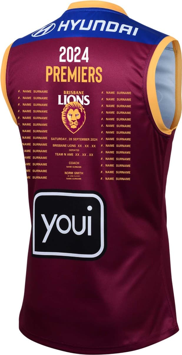 Brisbane Lions 2024 AFL Kids Premiers Guernsey