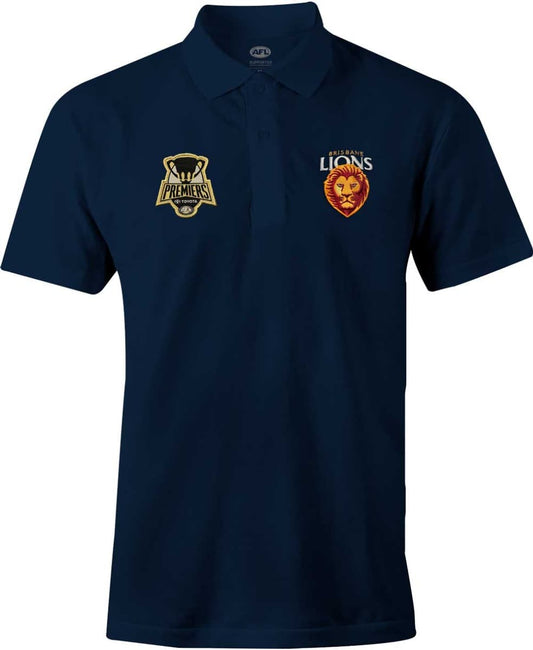 Brisbane Lions 2024 AFL Mens Premiers Navy Polo Shirt