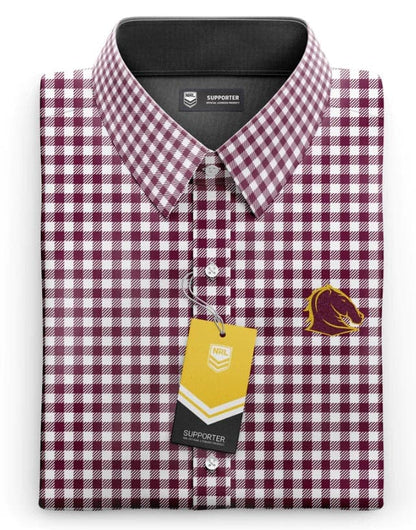Brisbane Broncos NRL Mens Dawson Business Shirt