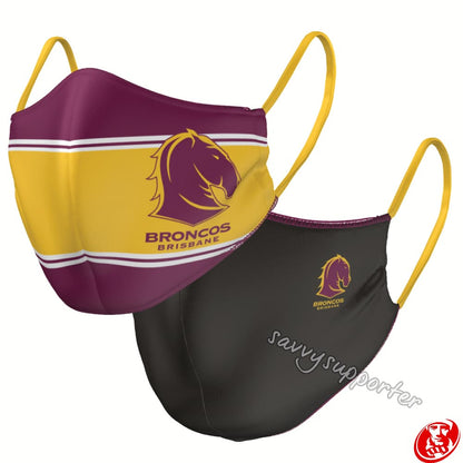 Brisbane Broncos NRL Reversible Face Mask