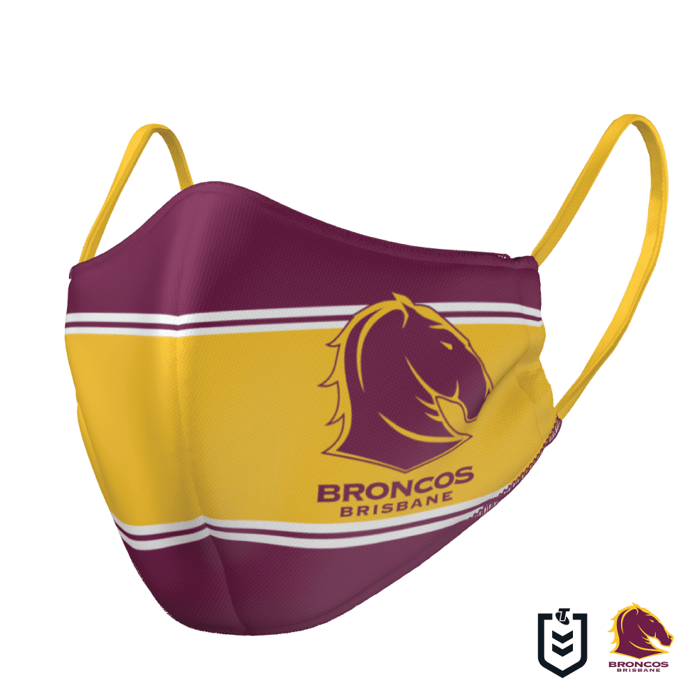 Brisbane Broncos NRL Reversible Face Mask