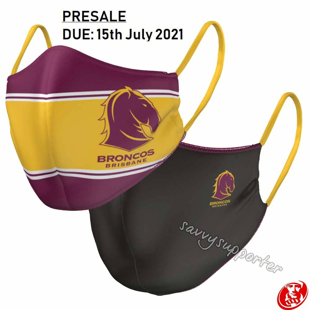 Brisbane Broncos NRL Reversible Face Mask