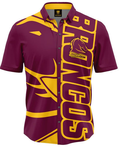 Brisbane Broncos NRL Mens Showtime Party Shirt