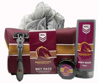 Brisbane Broncos NRL Mens Toiletry Bag Gift Set