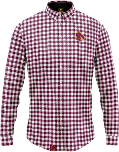 Brisbane Broncos NRL Mens Dawson Business Shirt