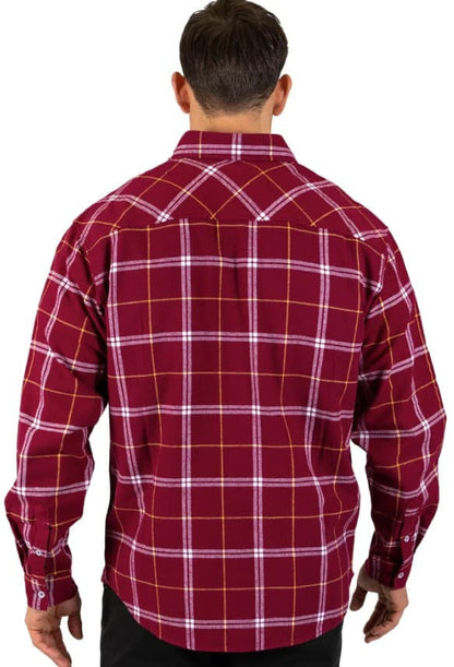 Brisbane Broncos NRL Mens Mustang Flannel Shirt