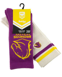 Brisbane Broncos NRL Icons Sneaker 2 Sock Pack
