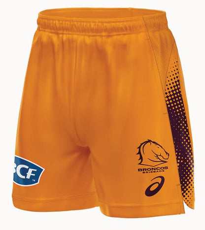 Brisbane Broncos 2026 NRL Mens Gold Training Shorts