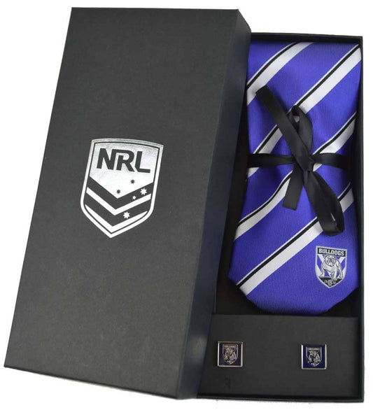Canterbury Bulldogs NRL Cuff Links and Tie Gift Set