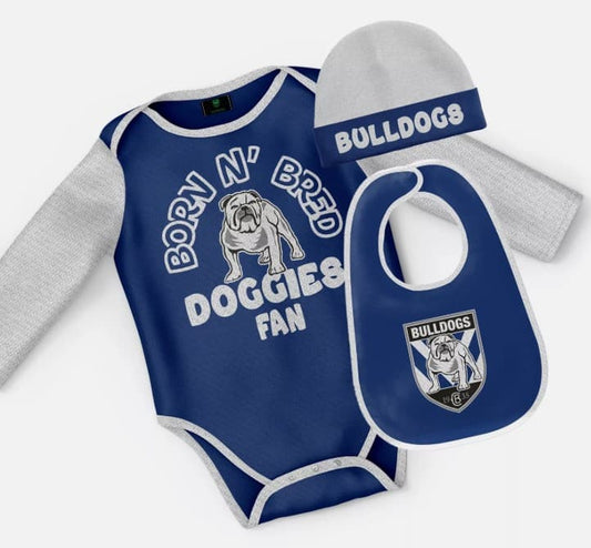 Canterbury Bulldogs 2025 NRL Toddler 3pc Infant Gift Set