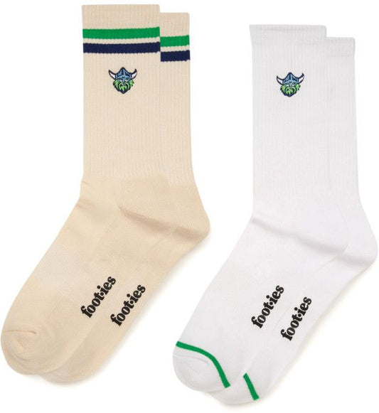 Canberra Raiders 2026 NRL Mens Sneaker Sock 2 Pack Giftbox (Size M-L)