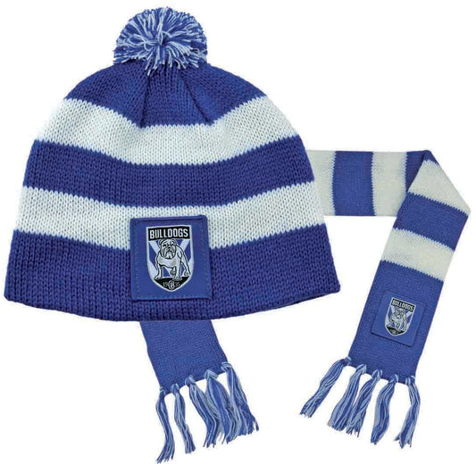 Canterbury Bulldogs NRL Baby Beanie and Scarf Combo