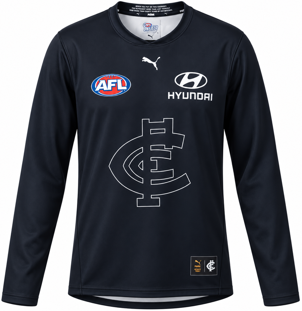Carlton Blues 2025 AFL Mens Long Sleeve Throwback Guernsey