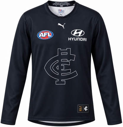 Carlton Blues 2025 AFL Mens Long Sleeve Throwback Guernsey