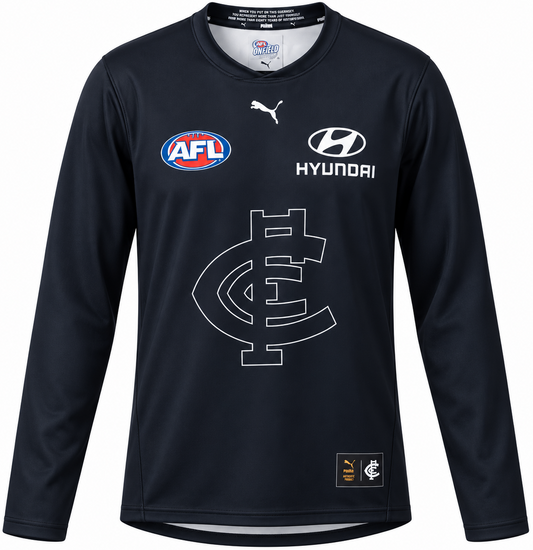 Carlton Blues 2025 AFL Mens Long Sleeve Throwback Guernsey