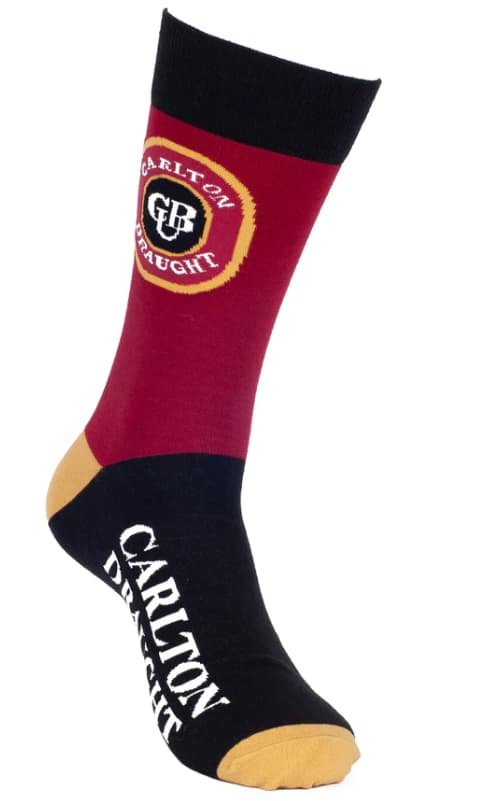 Carlton Draught Beer Panel Black Socks 50% OFF