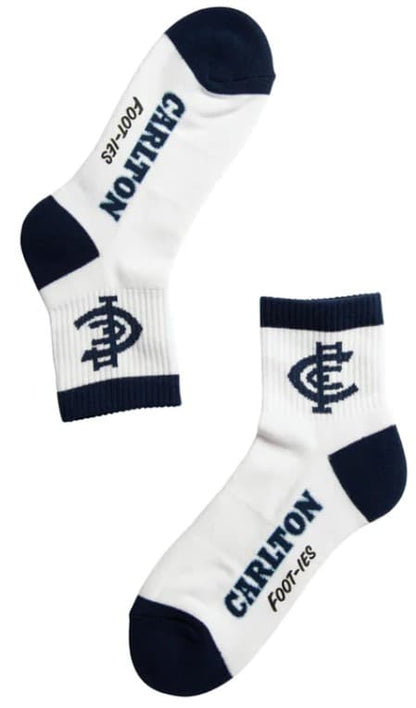 Carlton Blues AFL Adults Banner 2 Pack Quarter Socks