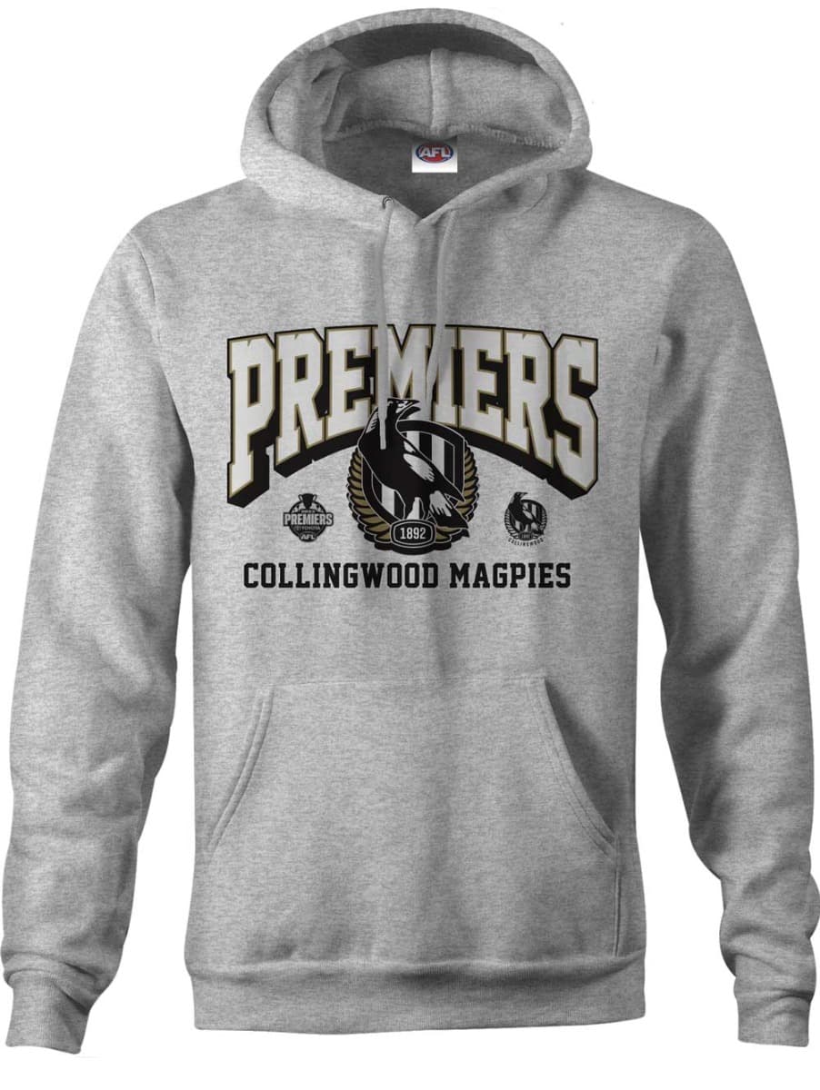 Collingwood Magpies 2023 AFL Mens Premiers Grey Hoodie