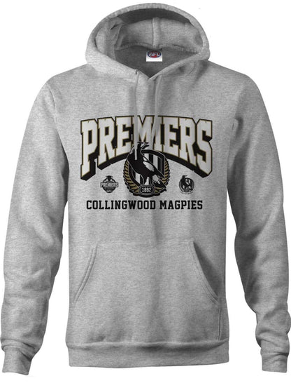 Collingwood Magpies 2023 AFL Mens Premiers Grey Hoodie