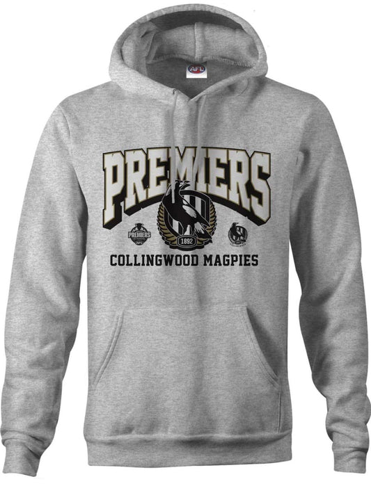 Collingwood Magpies 2023 AFL Mens Premiers Grey Hoodie