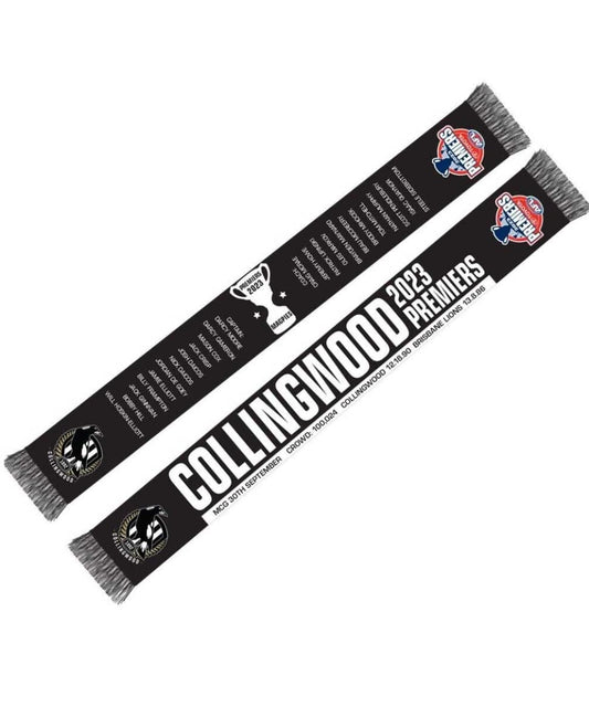 Collingwood Magpies 2023 AFL Premiers Scarf