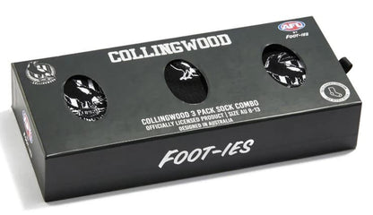 Collingwood Magpies AFL Adults 3 Pack Socks Gift Box