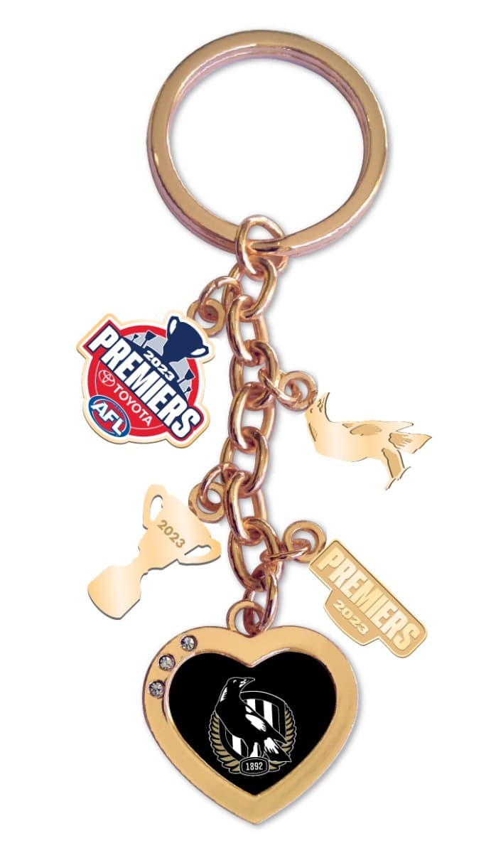 Collingwood Magpies 2023 AFL Premiers Charm Keyring *Presale*