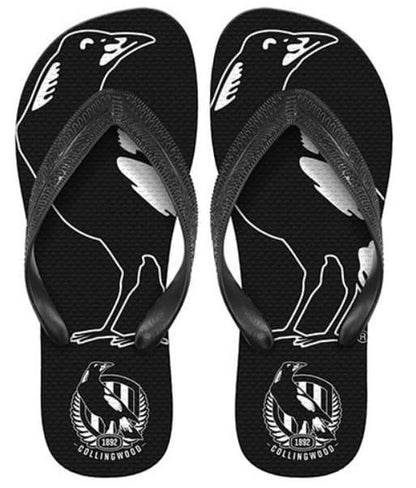 Collingwood Magpies AFL Mens Beach Thongs