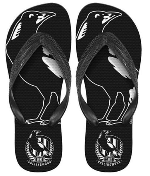 Collingwood Magpies AFL Mens Beach Thongs