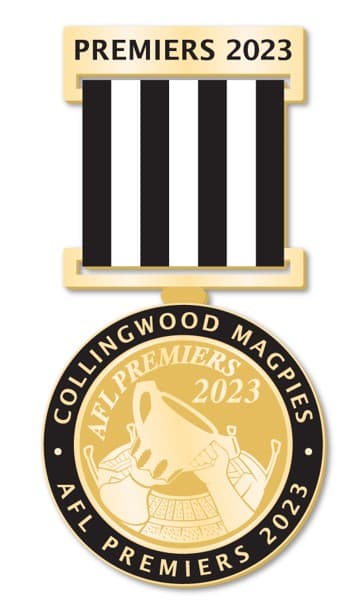 Collingwood Magpies 2023 AFL Premiers Medal with Ribbon (Boxed)
