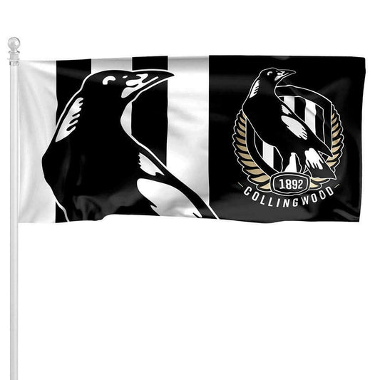 Collingwood Magpies Pole Flag 1800mm by 900mm