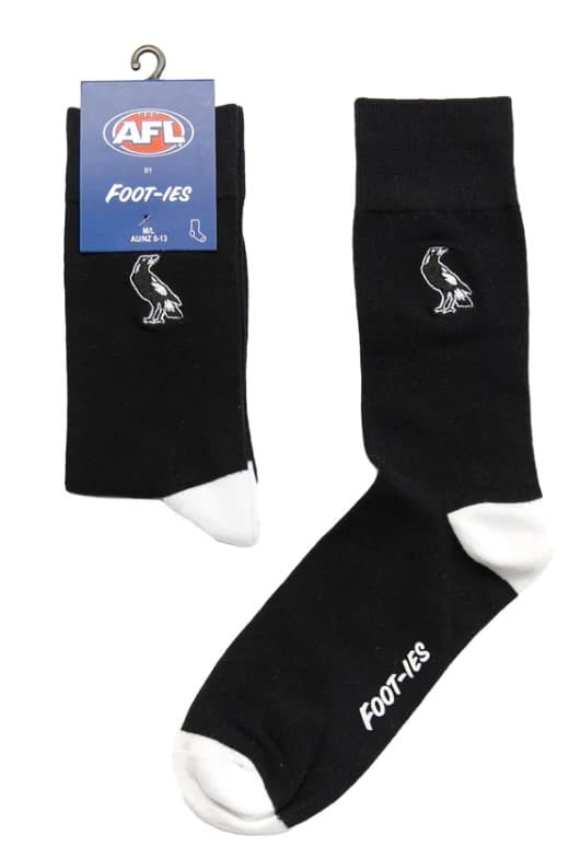 Collingwood Magpies AFL Adults Small Embroidery Socks