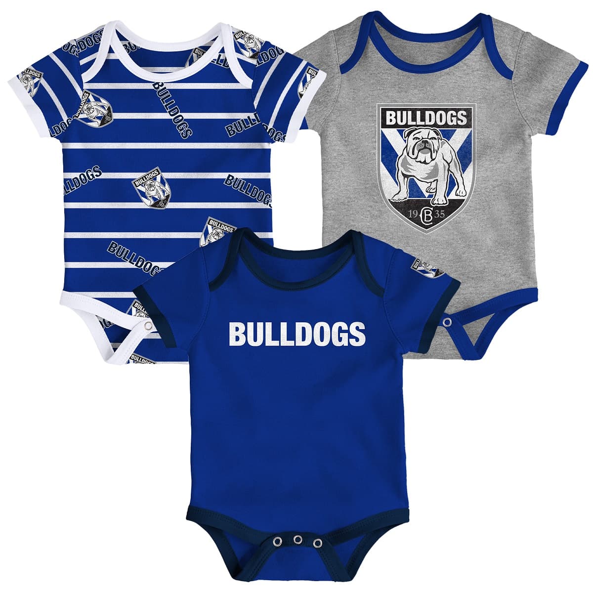 Canterbury Bulldogs NRL 3 Piece Bodysuit Box Set