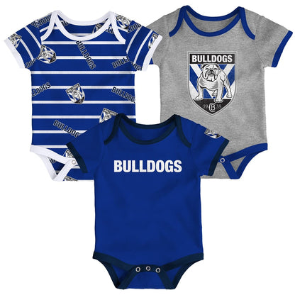 Canterbury Bulldogs NRL 3 Piece Bodysuit Box Set