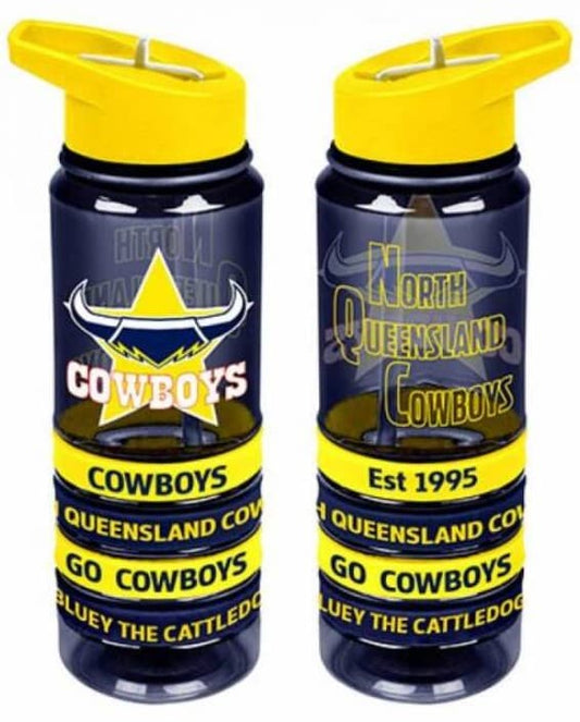 North Queensland Cowboys NRL 650ml Tritan Bottle w Bands