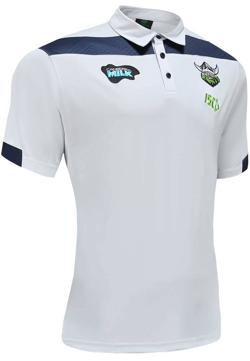 Canberra Raiders Mens White Performance Polo Shirt