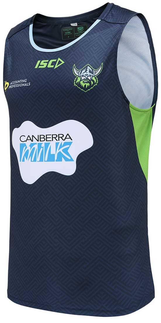Canberra Raiders Mens Navy Training Singlet