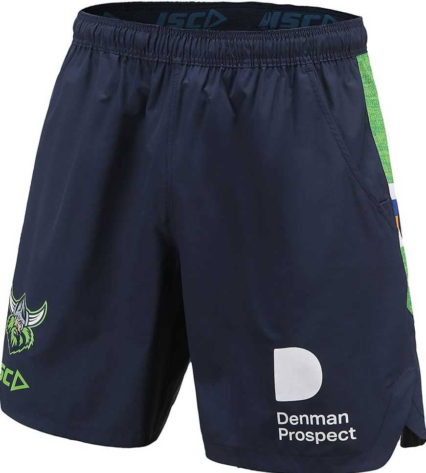 Canberra Raiders NRL Mens Navy Green Training Shorts