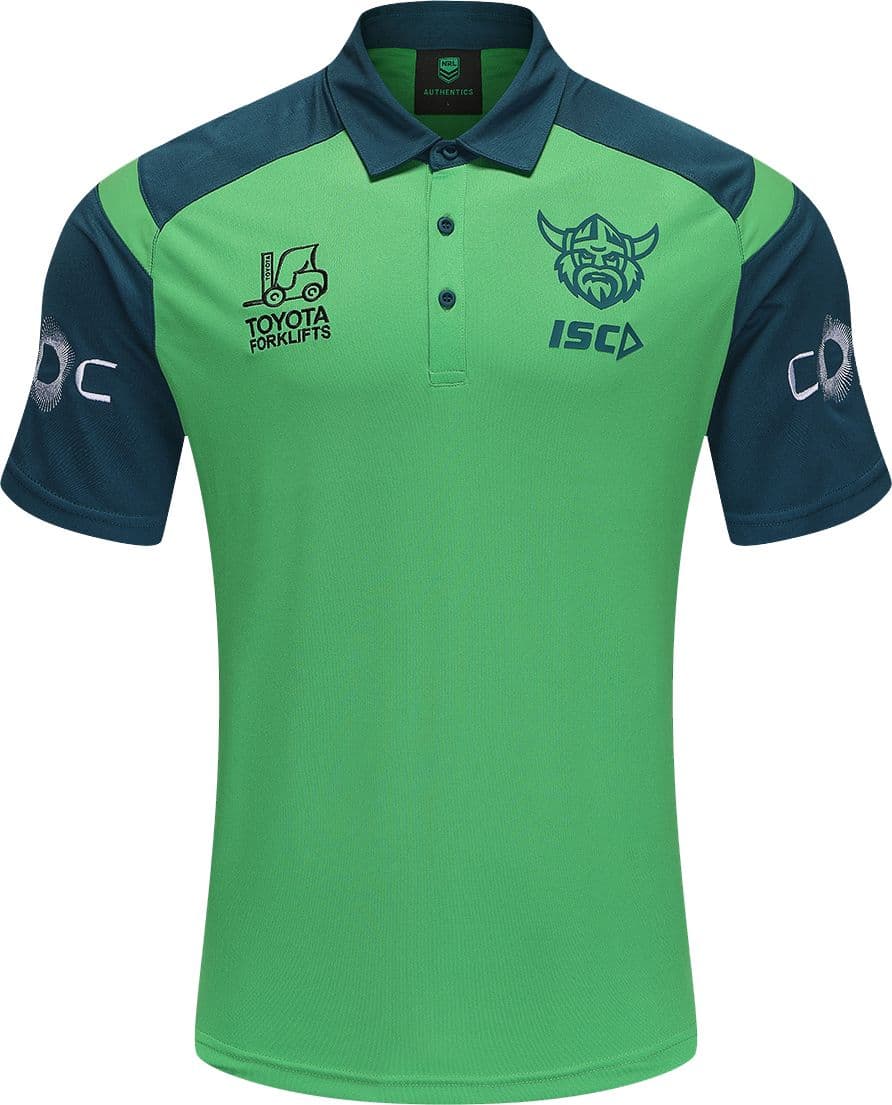 Canberra Raiders 2025 NRL Mens Green Polo Shirt