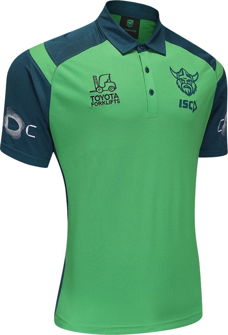 Canberra Raiders 2025 NRL Mens Green Polo Shirt