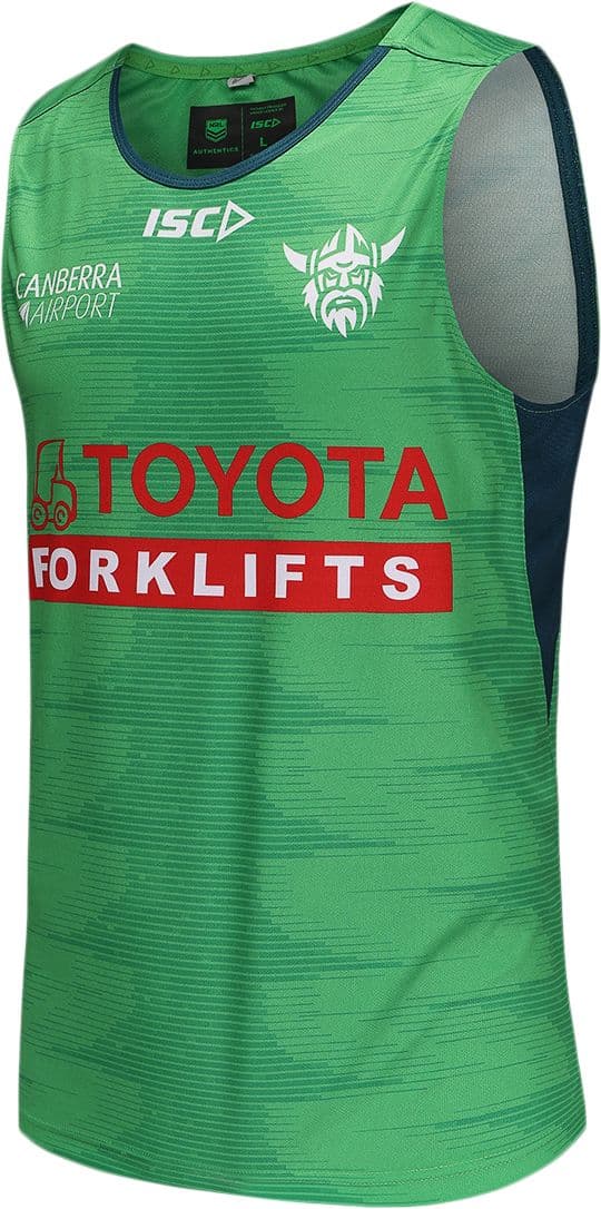 Canberra Raiders 2025 NRL Mens Green Training Singlet